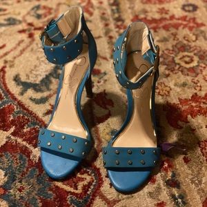 Jessica Simpson ElonnaHigh Heels Electric Blue Elko Nubuck Women Size 6